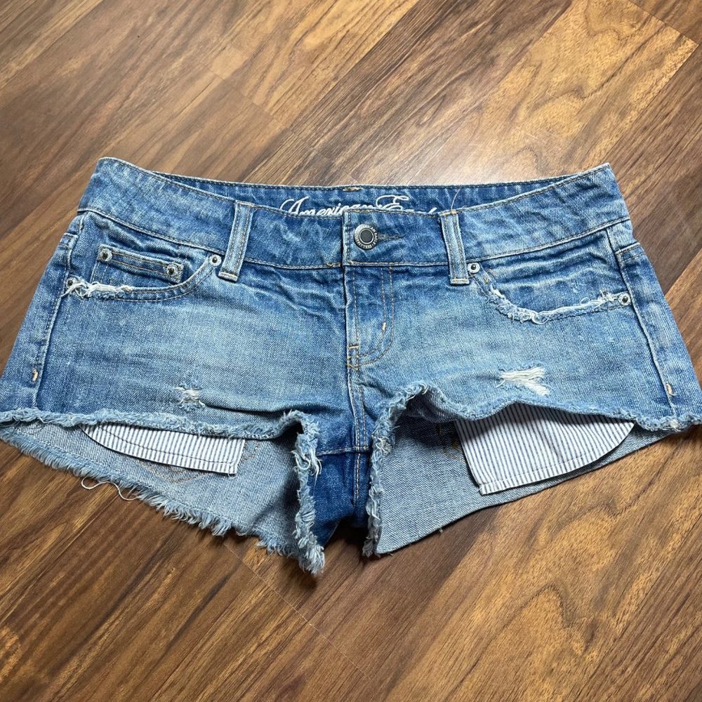 American Eagle | Blue Denim Jean Short Shorts 4